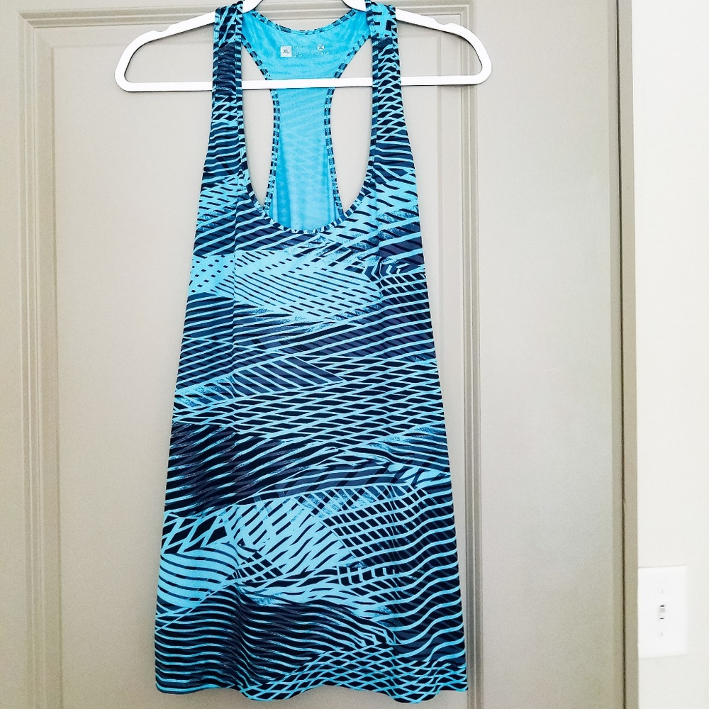 Teal and black racerback Athletic Tank Top